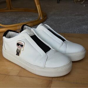 Karl Lagerfeld White Sneakers with Black Accents